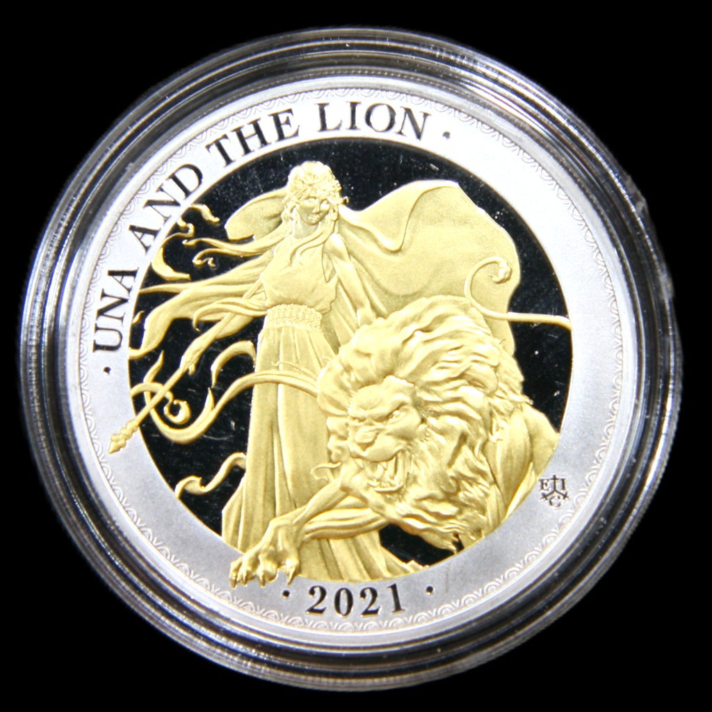 St Helena. East India Company. 1 Ounce fine silver proof 1 pound. 2021. Una And The Lion.