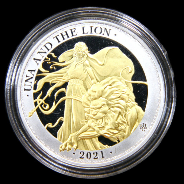 St Helena. East India Company. 1 Ounce fine silver proof 1 pound. 2021. Una And The Lion.