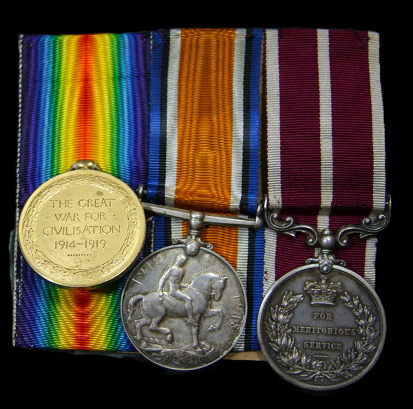 WW1. M.S.M. group of three. Wareham. ASC.