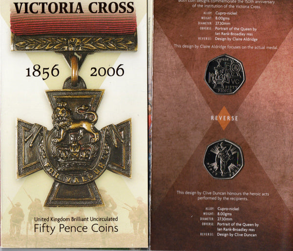 Elizabeth II. Fifty Pence. Victoria Cross presentation pack.