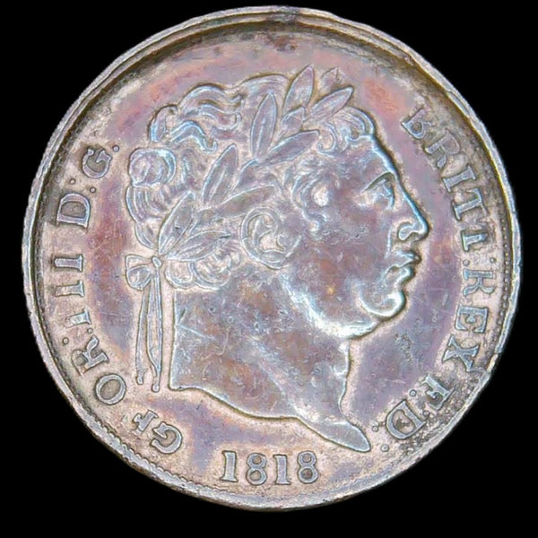 George III. Shilling. 1818. Contemporary forgery.