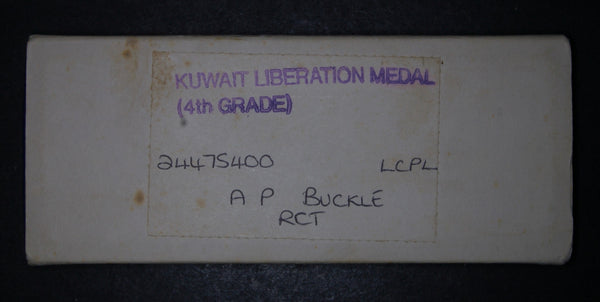 Gulf medal group of 3. Buckle. R.C.T.