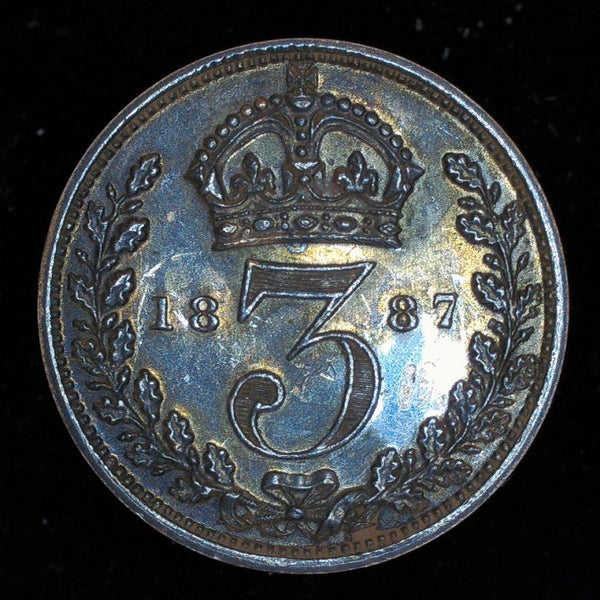 Victoria. Threepence. 1887 Jubilee head. A selection.