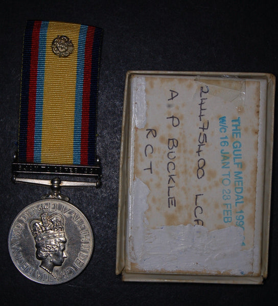 Gulf medal group of 3. Buckle. R.C.T.