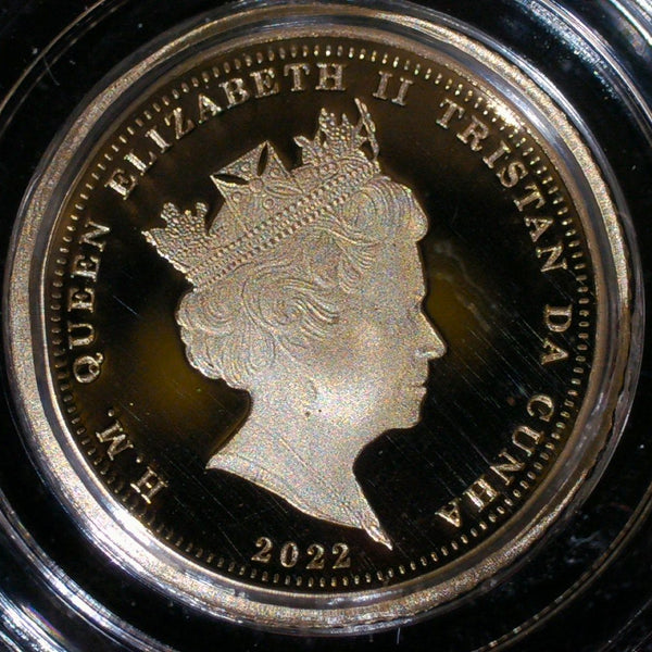 Tristan da Cunha. Gold /Platinum One Eighth Sovereign. 2022