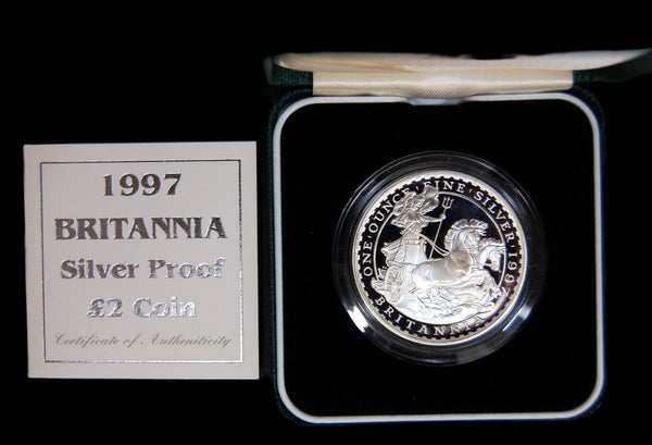 Royal Mint. Silver Proof Britannia 2 pounds. 1997.