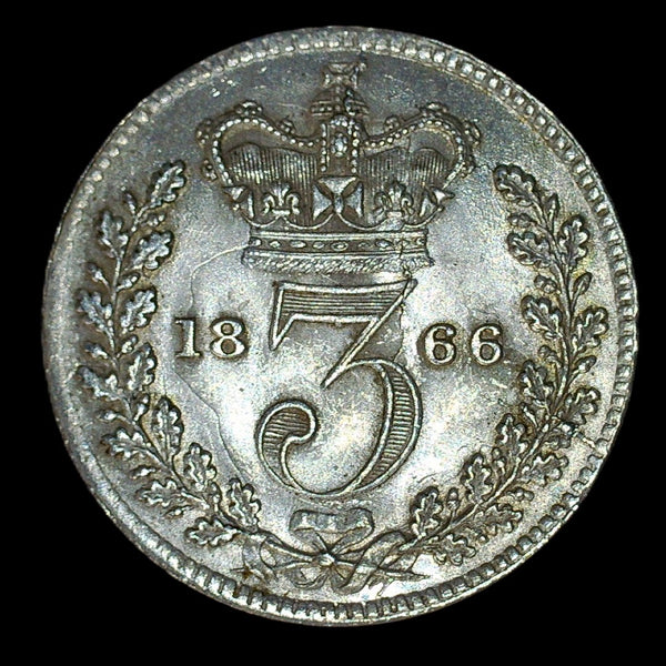 Victoria. Threepence. 1866. Die clash.