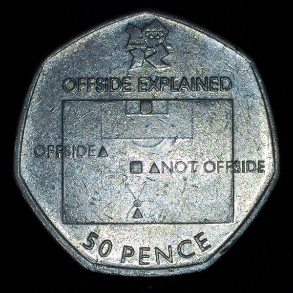 Elizabeth II. 50 Pence. 2011 'Offside Rule'