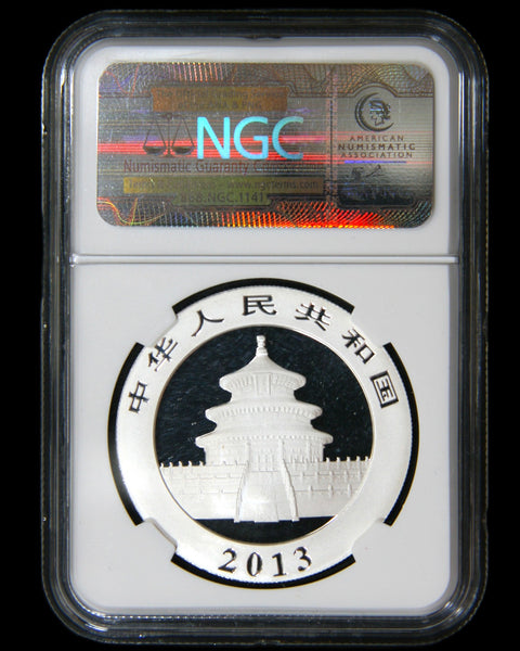 China. 10 Yuan fine silver Panda. A selection of graded examples.