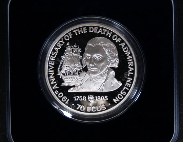 Gibraltar. Silver Proof 70 ECU's. 1995. 5 Ounces.