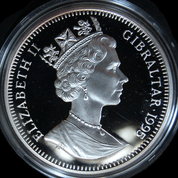 Gibraltar. Silver Proof 70 ECU's. 1995. 5 Ounces.