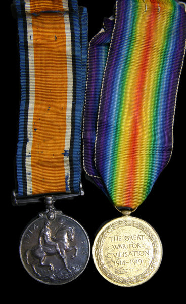 WW1. BWM & Victory pair. May. R.A.