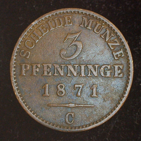Germany. Prussia.  3 Pfennig. 1871 C