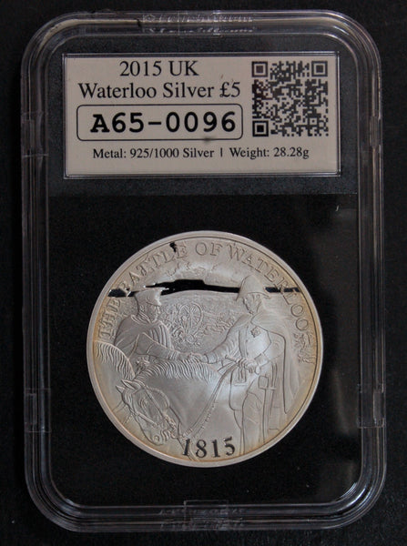 Royal Mint. Silver proof 5 pounds. 2015, Waterloo,
