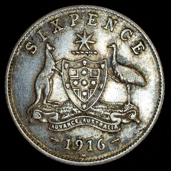 Australia. Sixpence. 1916 M