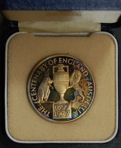 MCC Sterling silver gilt Test Cricket Medallion. 1977