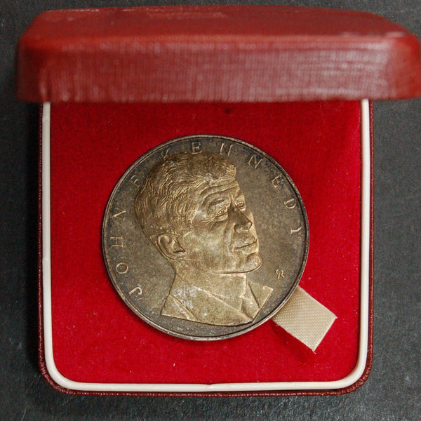 John F Kennedy silver memorial medallion