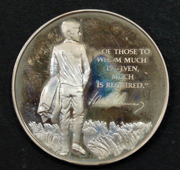 John F Kennedy silver memorial medallion