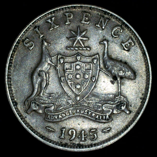 Australia. Sixpence. 1945