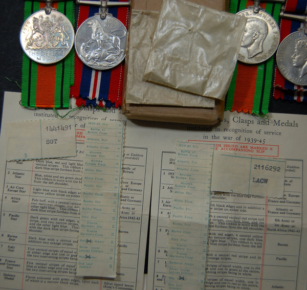 WW2. Defense and War medal. Husband and Wife pairs. Blurton/Arnott