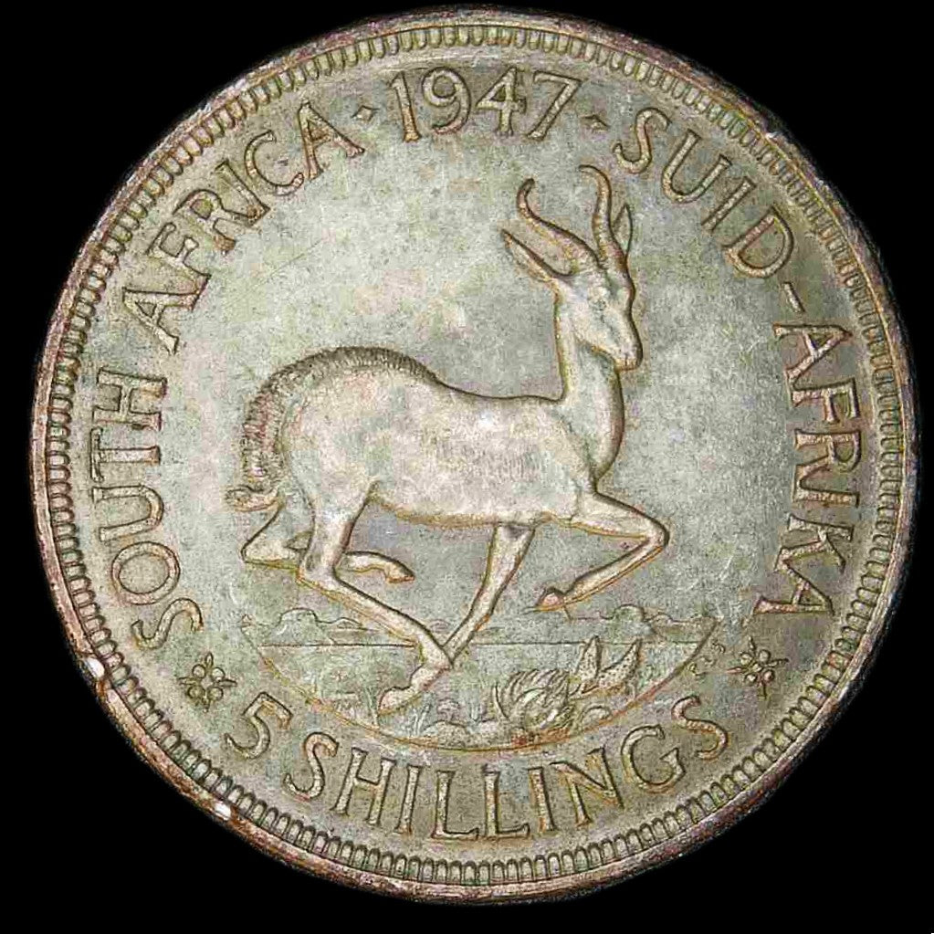 South Africa. 5 Shillings. 1947. A selection.
