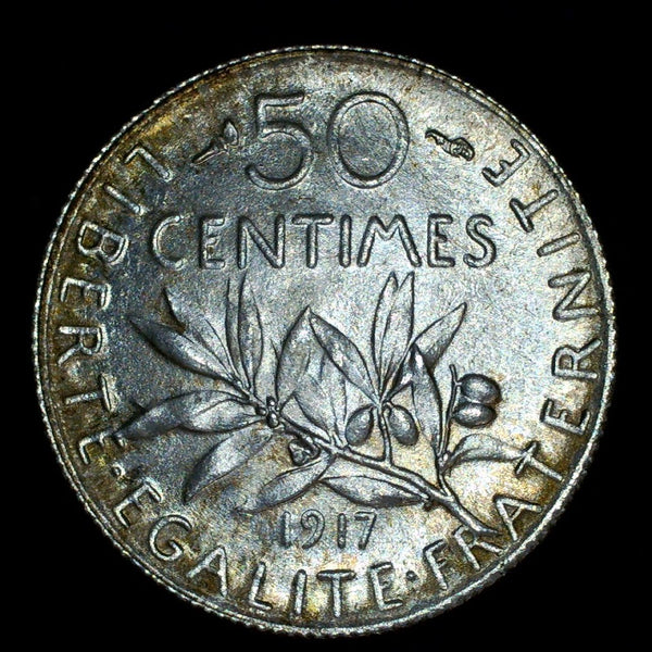 France. 50 Centimes. 1917
