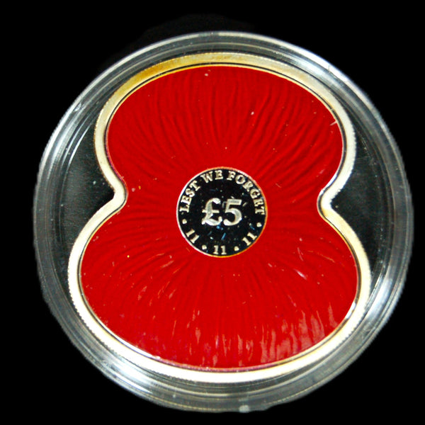 Jersey. The Proof Silver 5 Pound Poppy Coin. 2012