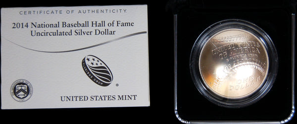 USA. One Dollar. Baseball Hall of Fame. 2014.