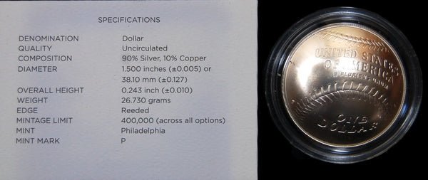 USA. One Dollar. Baseball Hall of Fame. 2014.