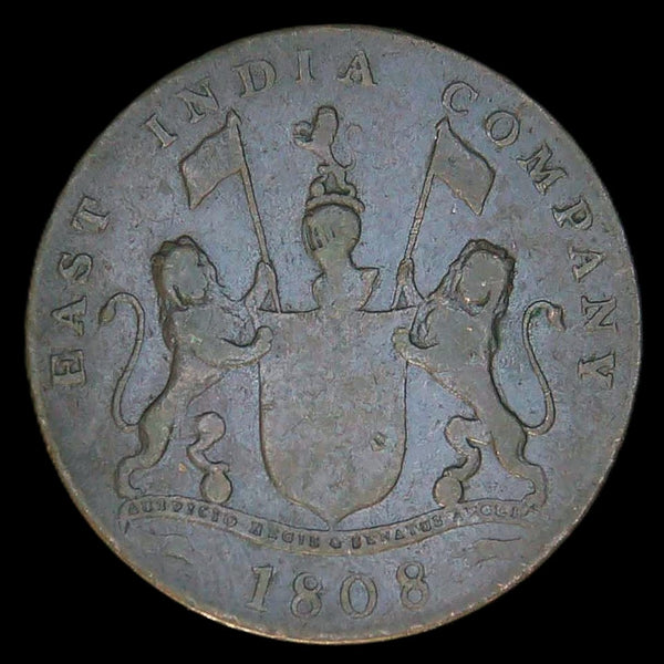 India. East India Company. 20 Cash. 1808.