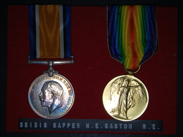 WW1. Pair: Gaston, Royal Engineers/18th London Regiment