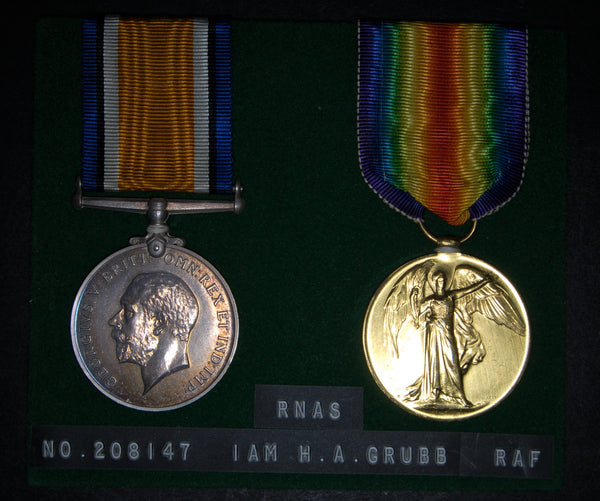 WW1. Pair:  Grubb, Royal Air Force, late Royal Naval Air Service