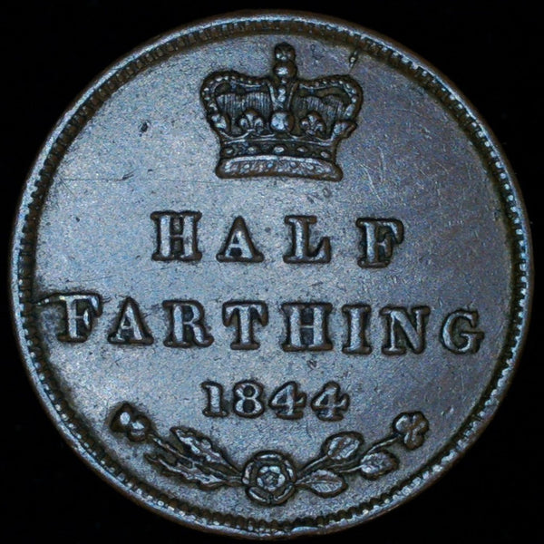 Victoria. Half Farthing. 1844. Open O in Victoria.