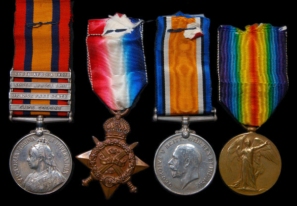 QSA & WW1 1914 STAR TRIO. BANNER, SCOTTISH CYCLIST COMPANY/ASC