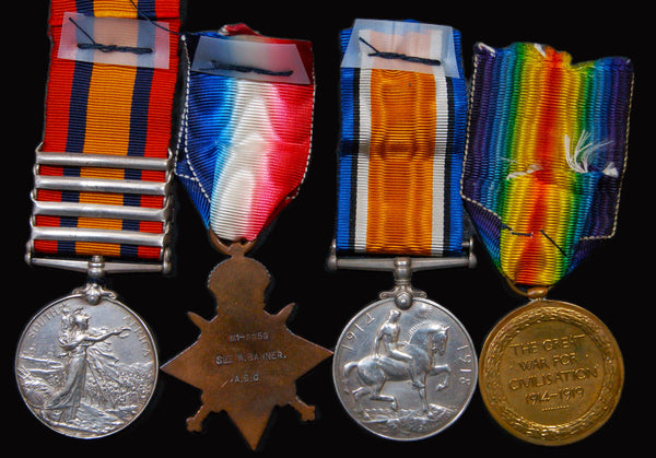 QSA & WW1 1914 STAR TRIO. BANNER, SCOTTISH CYCLIST COMPANY/ASC