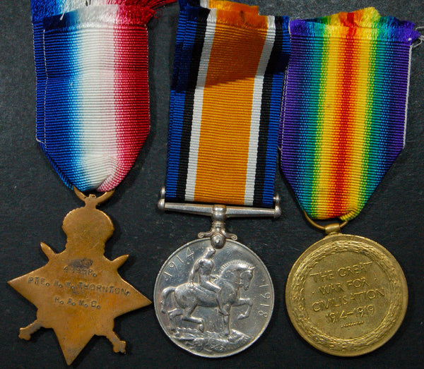 WW1. 1914-15 star trio. Thornton. R.A.M.C.