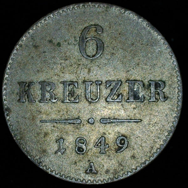 Austria. 6 Kreuzer. 1849 A