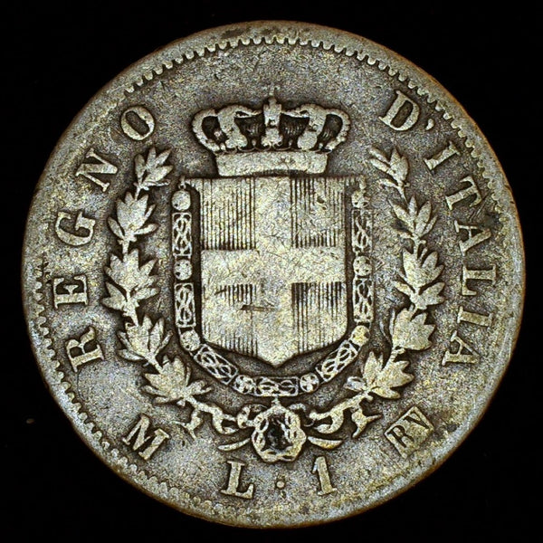 Italy. One Lira. 1863