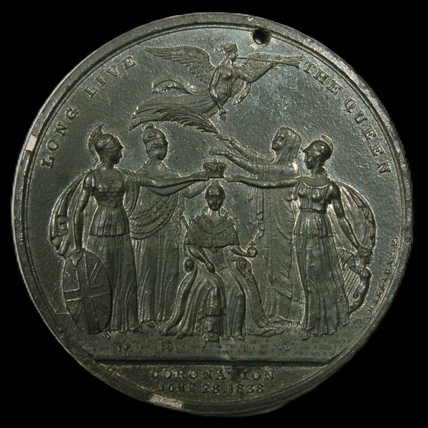 Queen Victoria, Coronation, white metal medal, 1838, by T. Halliday