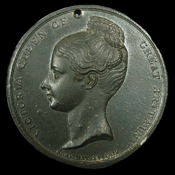 Queen Victoria, Coronation, white metal medal, 1838, by T. Halliday