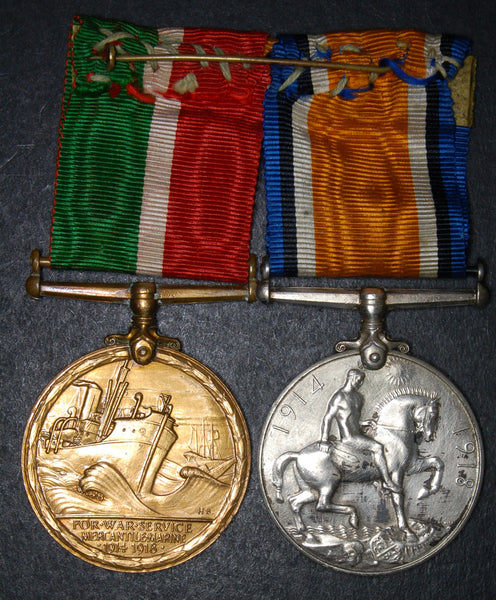 WW1. Pair. Stapley. Merchant Navy.