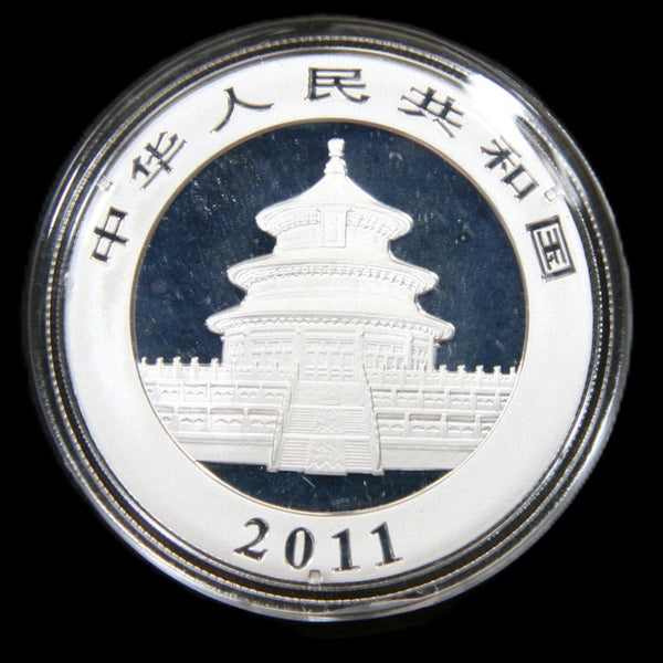 China. 10 Yuan fine silver Panda. A selection of mint condition examples.