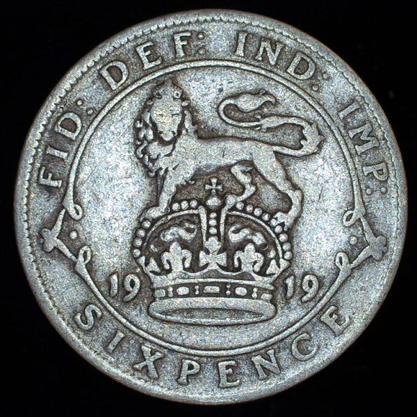George V. Sixpence. 1919. A selection