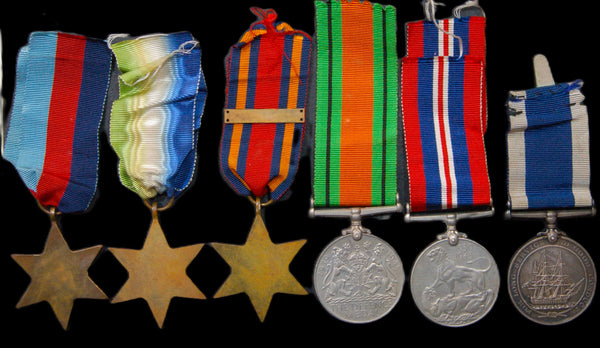WW2 Campaign & long service group of 6. Leading Stoker. Worger. R.N.