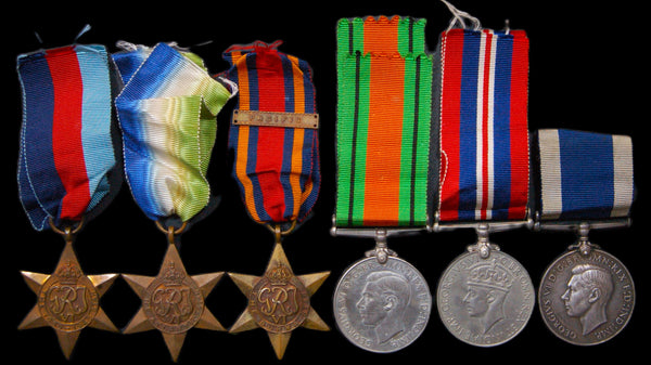 WW2 Campaign & long service group of 6. Leading Stoker. Worger. R.N.