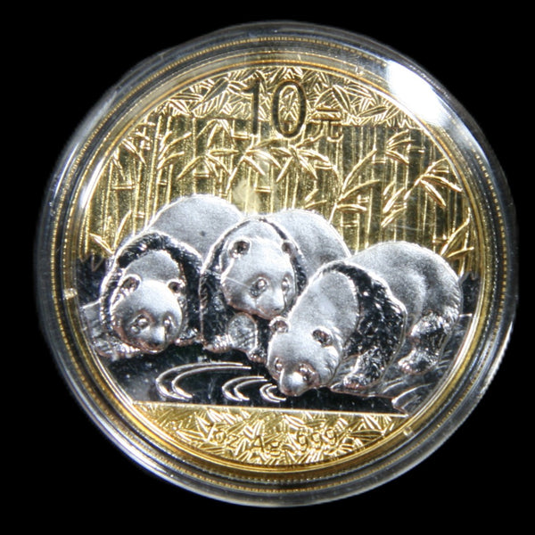 China. 10 Yuan fine silver Panda. A selection of mint condition examples.