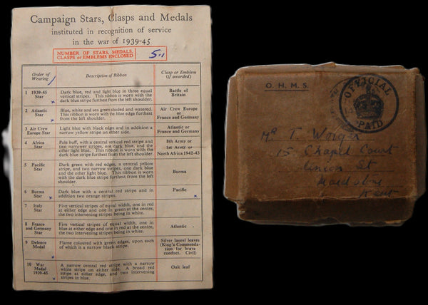 WW2 Campaign & long service group of 6. Leading Stoker. Worger. R.N.