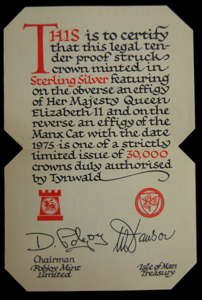 Isle of Man. Proof silver Crown. 1975