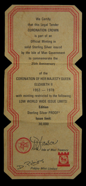 Isle of Man. Silver proof crown. 1978