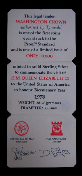 Isle of Man. Silver proof Crown. 1976